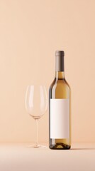 Minimalist White Wine Bottle Product Shot