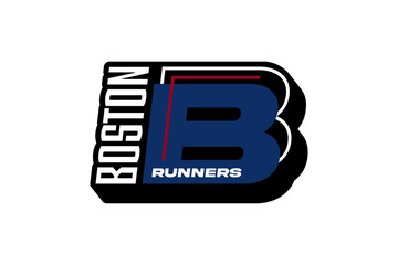 Fototapeta premium boston runners streetwear fashion vector template 