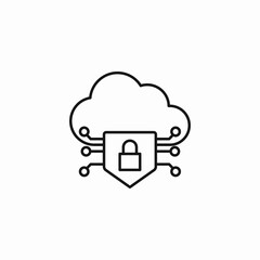 cloud computing security icon sign vector