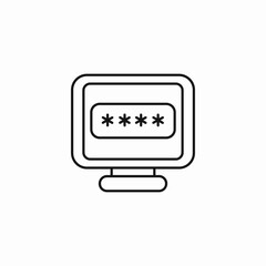computer screen password icon sign vector