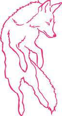 Mystical Fox Illustration, Enchanted Spirit Animal Symbol of Intuition and Magic. Perfect for witchcraft art, halloween design, forest mysticism, and gothic occult decor.