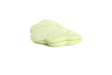 Traditional Handmade Flatbread Pita Bread with Natural Texture Isolated on White Background