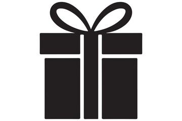 Present gift silhouette vector art illustration surprise gift box icon design
