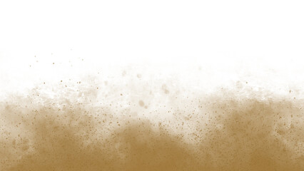 Dust sand soil smoke cloud particles isolated on transparent white background. Black sandstorm smog sand dust explosion rising. Design elements for Compositing, covering, overlay, PNG
