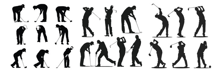 set of 20 dancing people silhouette icons isolated on white background