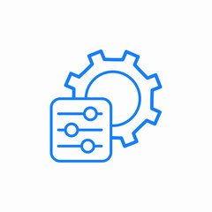 effective production gear blue icon sign vector