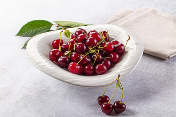 Ripe sweet fresh juicy cherry