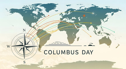 Vintage World Map With Compass
