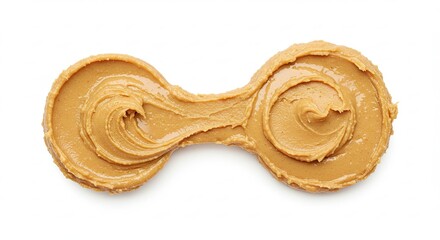 Peanut Butter Swirl Shape Isolated on White Background.