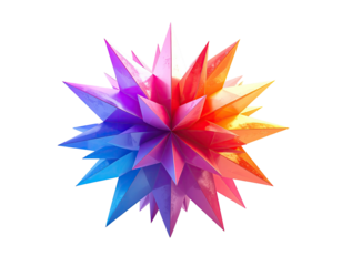 Abstract, vibrant, 3D starburst
