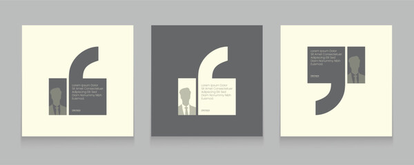 Motivational quotes or client testimonials. Inspirational quote cards. Speech bubbles with quote marks and premium corporate vibes
