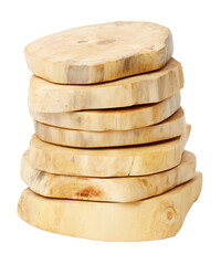 Stack of wooden blocks with a white background