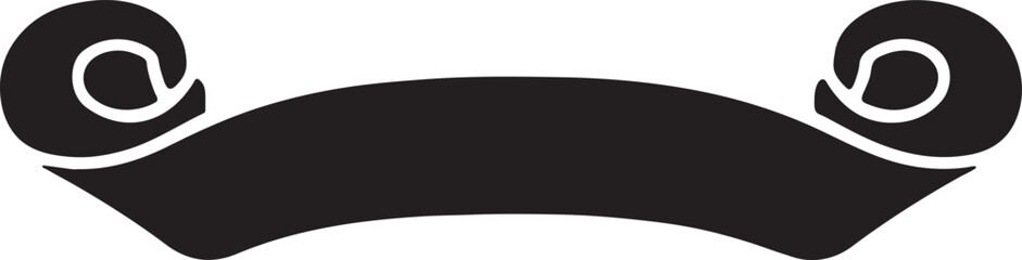 Decorative ribbon scroll vector, elegant flowing design, stylish silhouette for print and web EPS.