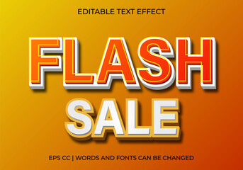 Efek Teks Flash Sale yang Dapat Diedit, Desain Tipografi 3D Tebal untuk Spanduk Promosi
