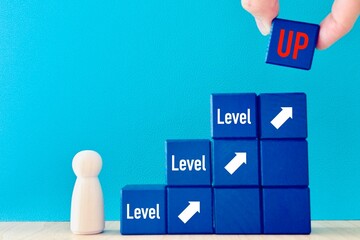 レベルアップの文字と矢印