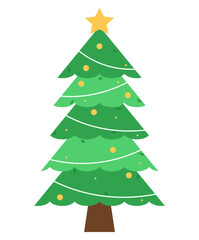 merry christmas xmas illustration tree pine clipart