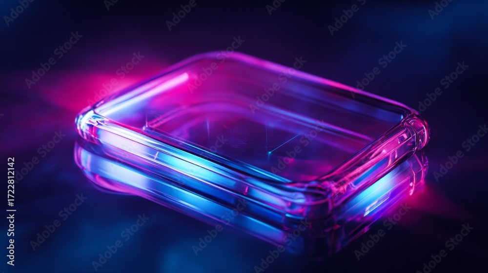 Sticker a vibrant display of illuminated technology. this stunning image captures a futuristic object glowin