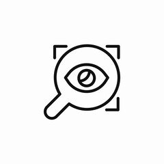 eye in magnifying glass icon sign vector