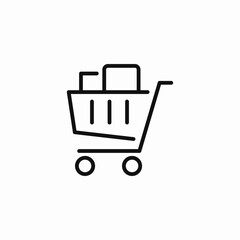 grocery shopping cart icon sign vector