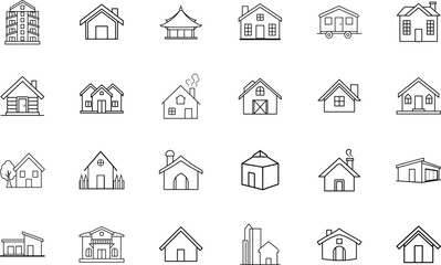 Home building outline icon