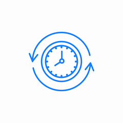 time tracking management blue icon sign vector