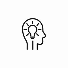 head with lightbulb icon icon sign vector