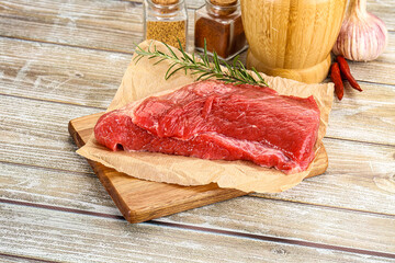 Raw beef flesh for cooking