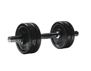 Fototapeta premium Black rusted dumbbells on a black background