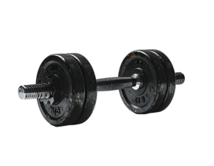 Black rusted dumbbells on a black background