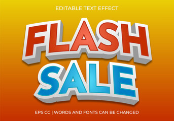 Efek Teks Flash Sale yang Dapat Diedit, Desain Tipografi 3D Tebal untuk Spanduk Promosi