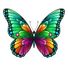 Obraz premium Colorful butterfly isolated on transparent background 