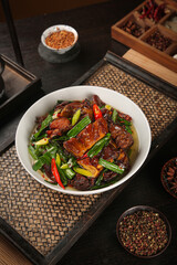 Gourmet Smoked Duck Stir-Fry with Vegetables and Spices Asian Cuisine
