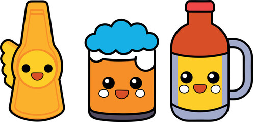 Cartoon Juice Glass, Cute Beverage Illustration, Funny Drink Clipart, Refreshing Juice Cartoon, Summer Drink Vector, Smiling Juice Glass Clipart, Healthy Beverage Cartoon, Party Juice Illustration, Co