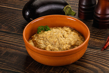 Eggplant dip - Mutabal with tahini paste
