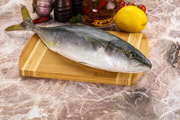 Raw Japanese Amberjack for cooking