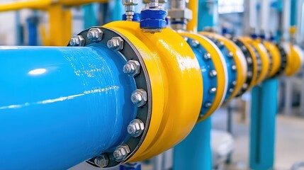 Industrial Pipe System with Colorful Coatings and Metal Fittings