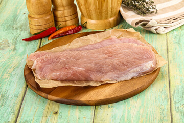 Raw turkey breast fillet steak
