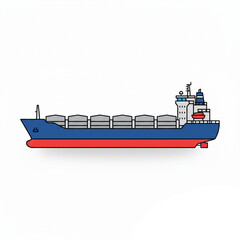 Obraz premium Vector Illustration of Tanker Ship.eps