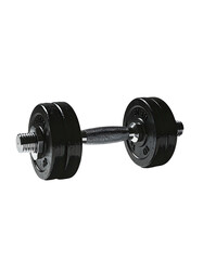 Naklejka premium Black dumbbell, metal construction, weights on either end, smooth finish, simple design
