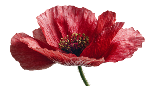 red poppy isolated on white background