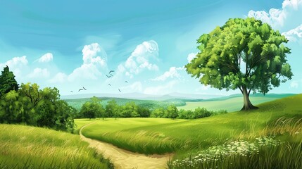 Elegant Scenery Background Images, covering scenes such as lake morning mist, mountain sunset, seaside afterglow, forest stream, flower field terraces. It presents elegant texture with soft tones