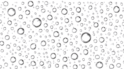 A collection of various water droplets in a detailed pattern, perfect for backgrounds or design elements.