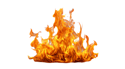 Realistic flames on a black background, perfect for use in graphics, digital designs, or illustrations emphasizing heat, fire, or warmth.