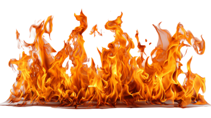 Vibrant flames dancing upward in a mesmerizing display of heat and energy, perfect for illustrating fire-related concepts, energy, or warmth in creative projects.