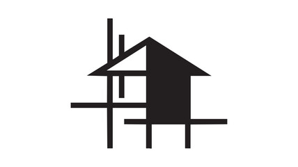 Abstract modern house construction outline logo symbol abstract architectural design