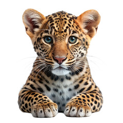 Leopard Portrait Animal Isolated on Transparent Background