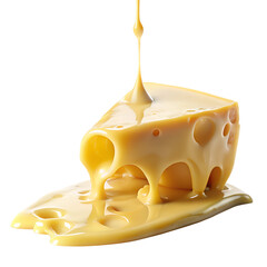 Delicious Melted Cheese Closeup Isolated on Transparent Background