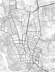 Fototapeta premium Dhaka City Map. Minimalist black and white line art poster for printing, wallpaper, wall art for home and office decor