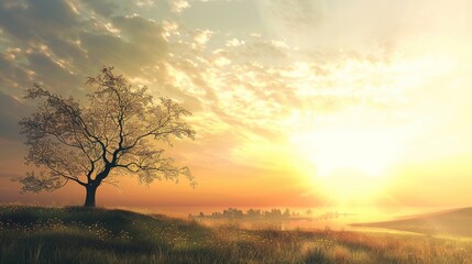 Elegant Scenery Background Images, covering scenes such as lake morning mist, mountain sunset, seaside afterglow, forest stream, flower field terraces. It presents elegant texture with soft tones