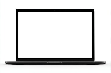 Sleek, minimalist laptop with a bright white screen against a plain backdrop. Simple design, clean lines, suitable as a placeholder